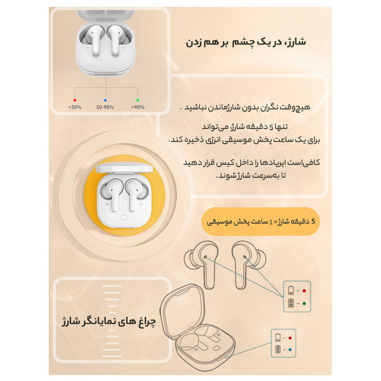 هدفون بلوتوثی QCY کیو سی وای مدل T13 با گارانتی ۱۸ ماهه