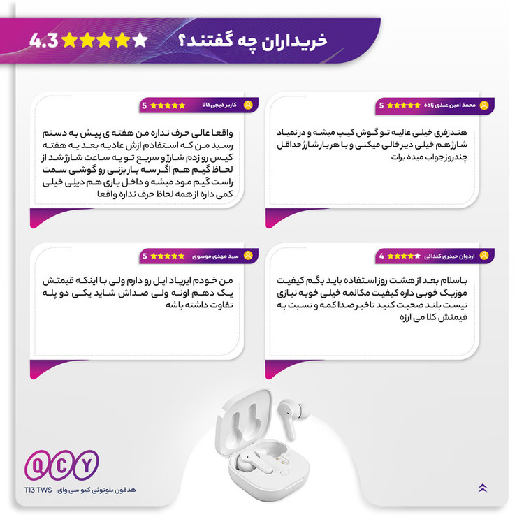 هدفون بلوتوثی QCY کیو سی وای مدل T13 با گارانتی ۱۸ ماهه