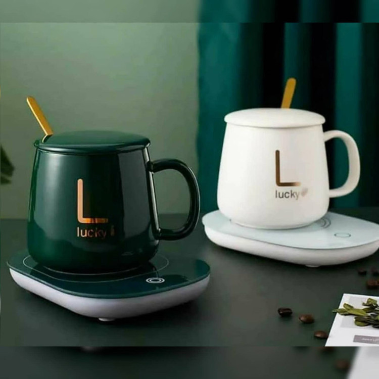 ماگ حرارتی لاکی مدل هیتردار به همراه صفحه گرم کن
