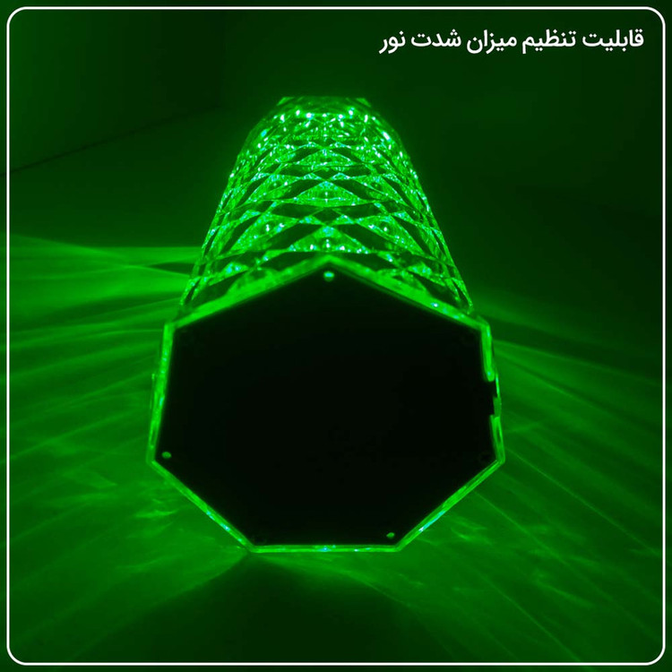 آباژور و چراغ خواب لمسی کریستالی با رقص نور