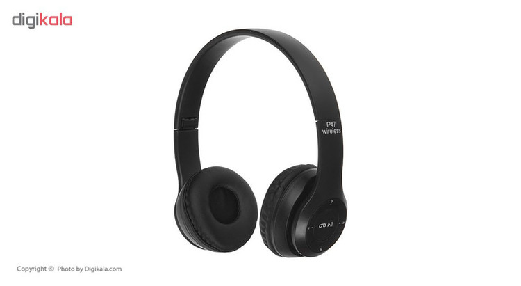 هدفون بلوتوثی مدل P47 بدون قابلیت نویز کنسلینگ، درگاه شارژ Micro USB، دارای شیار کارت حافظه